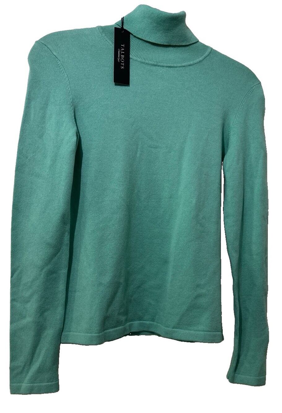 NWT Talbots Womens Turtleneck Knit Pullover Lightweight Sweater Size P/XS Green